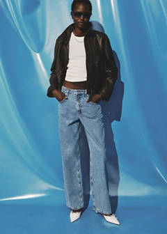 Straight-fit jeans with a creased effect — Medium Blue 2