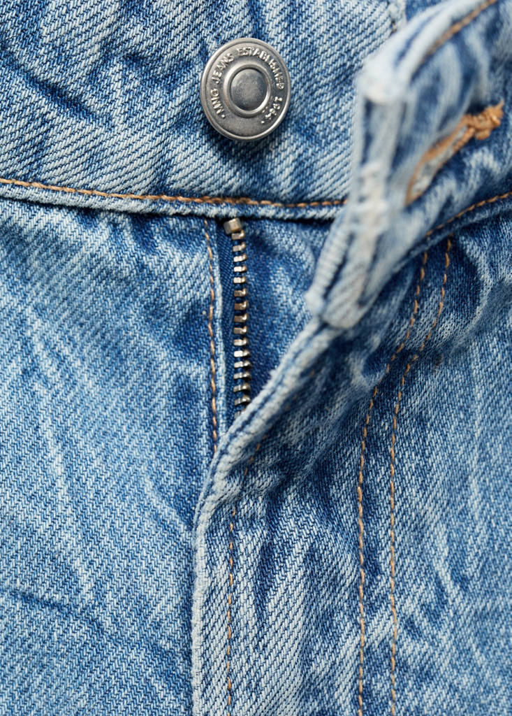 Straight-fit jeans with a creased effect — Medium Blue