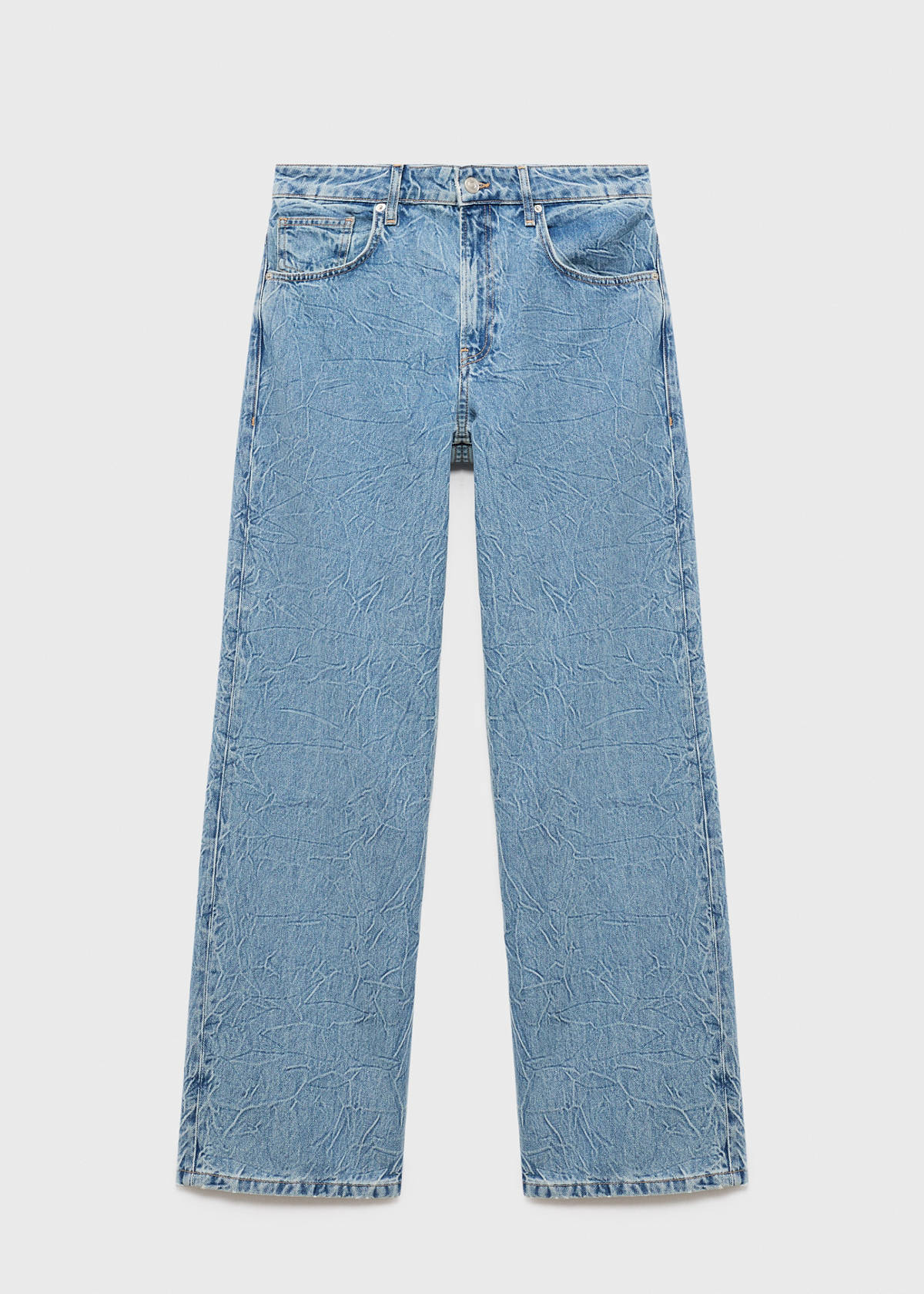 Straight-fit jeans with a creased effect — Medium Blue
