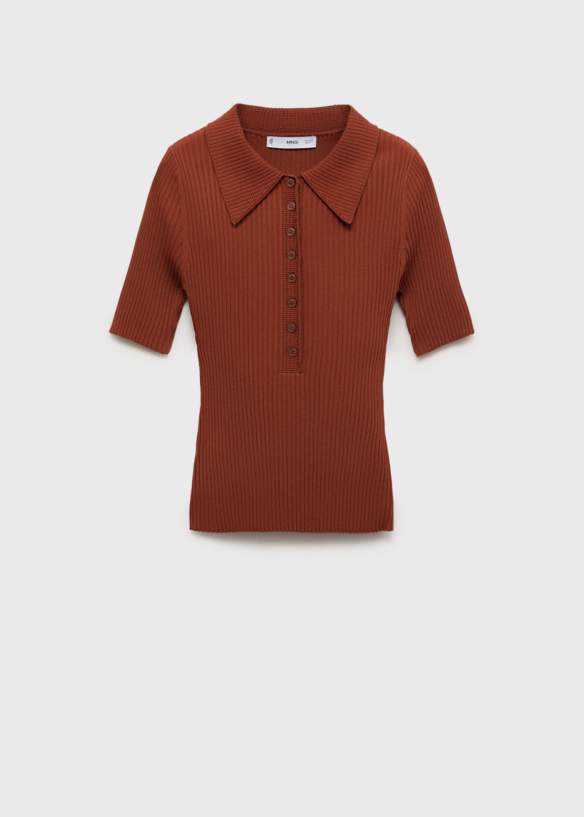 Polo-neck ribbed sweater - Article without model