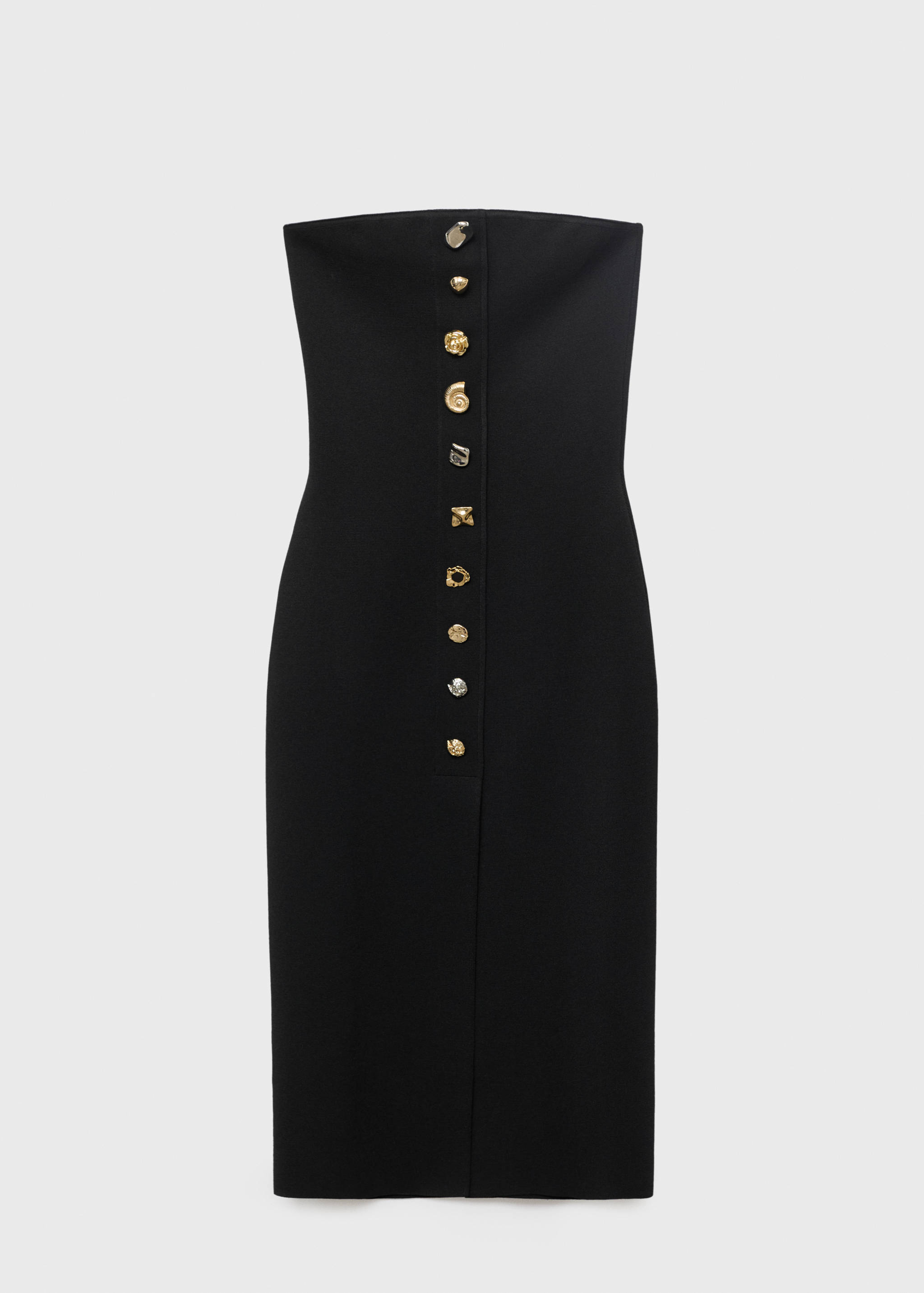 Strapless dress with jewel buttons - Article without model