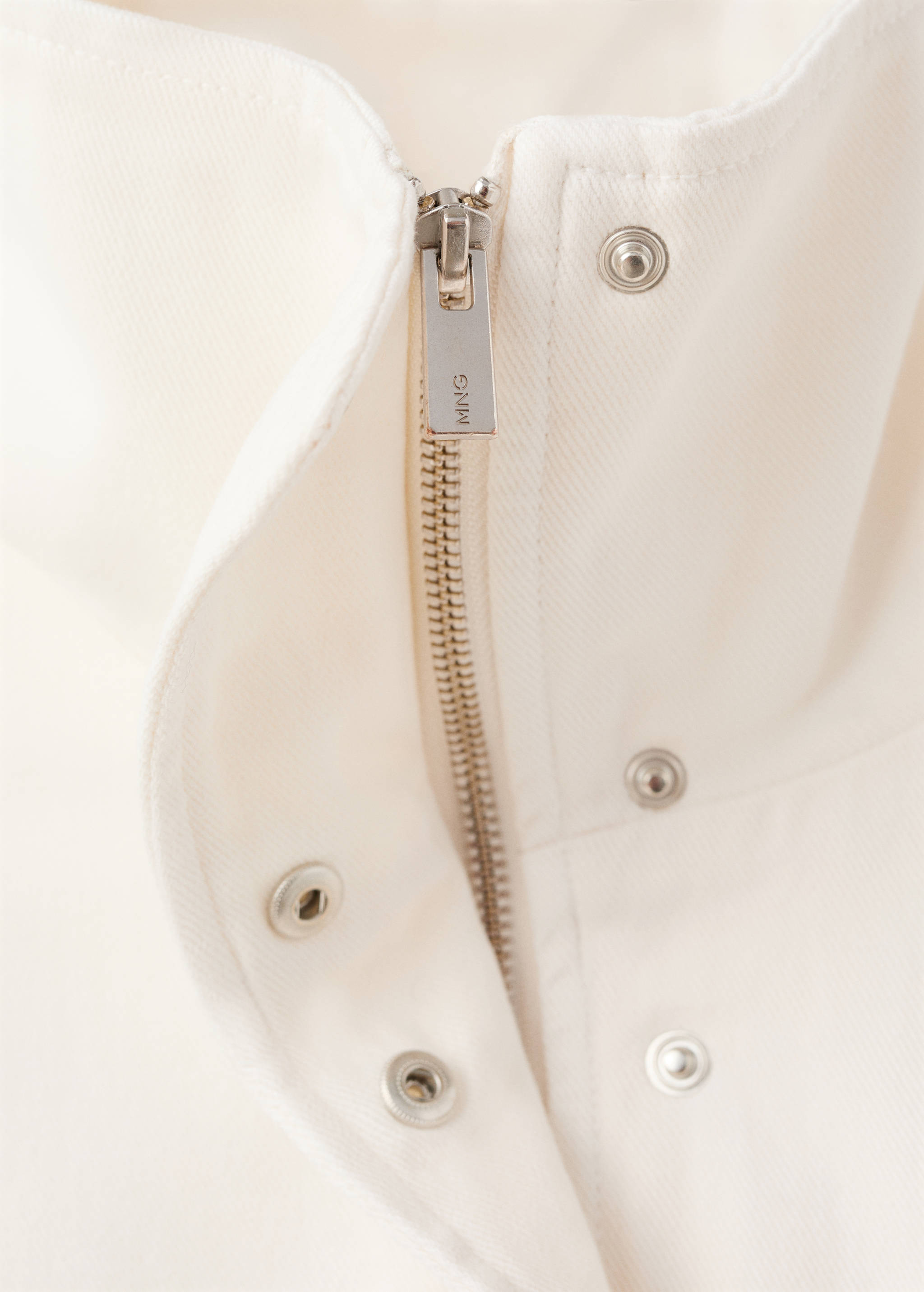 超大版型带口袋牛仔派克外套 - null