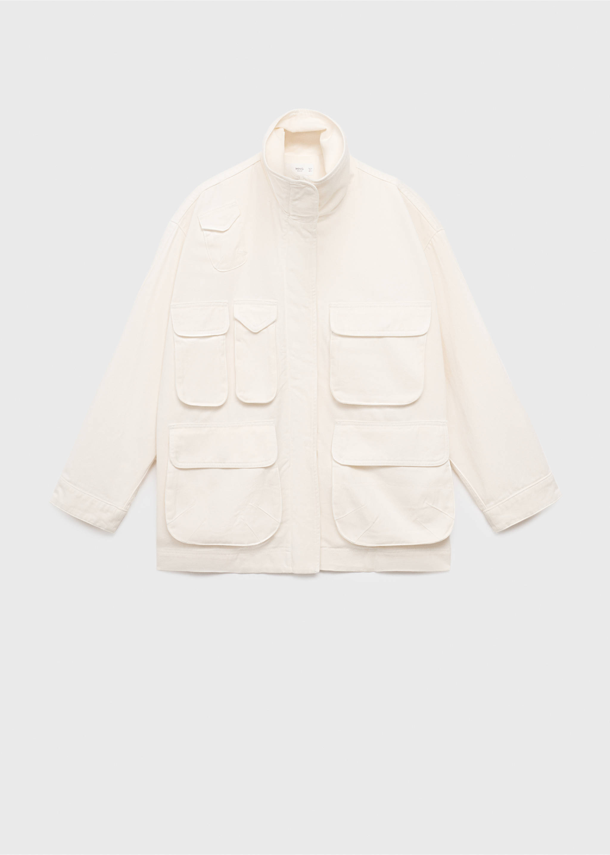 Parka vaquera oversize bolsillos - Artículo sin modelo, Blanco roto. Ref: 17054142-00.