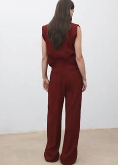 Straight-fit pleated trousers — Medium Red 3