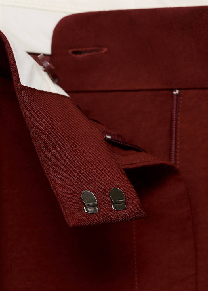 Straight-fit pleated trousers — Medium Red