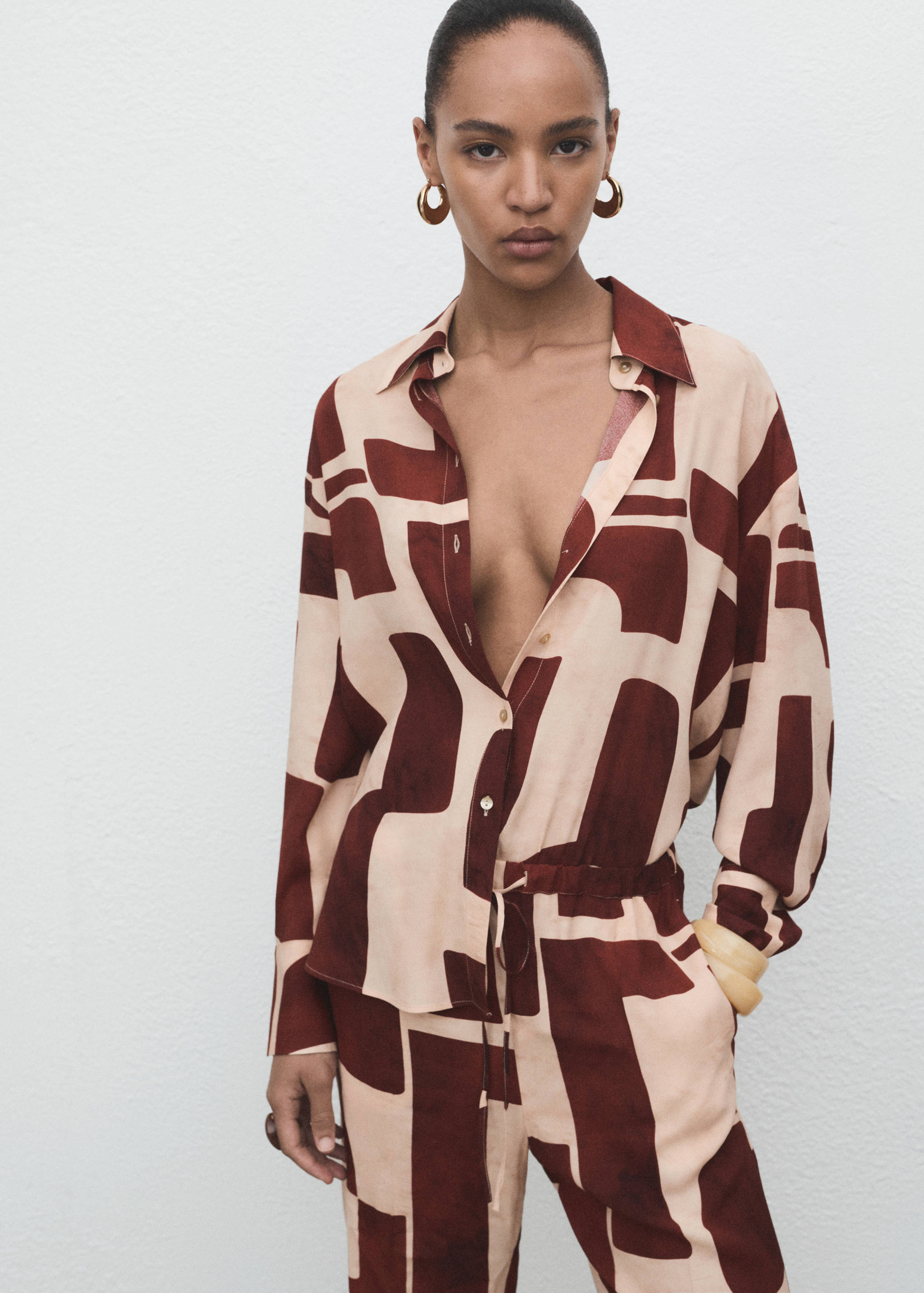 Geometric print shirt - Medium plane