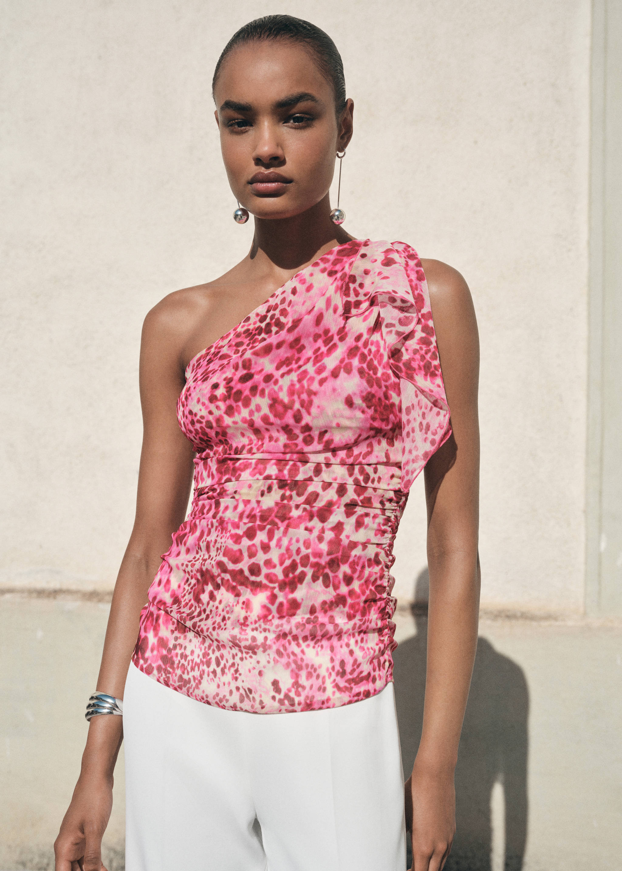 Asymmetric printed top - Medium plane