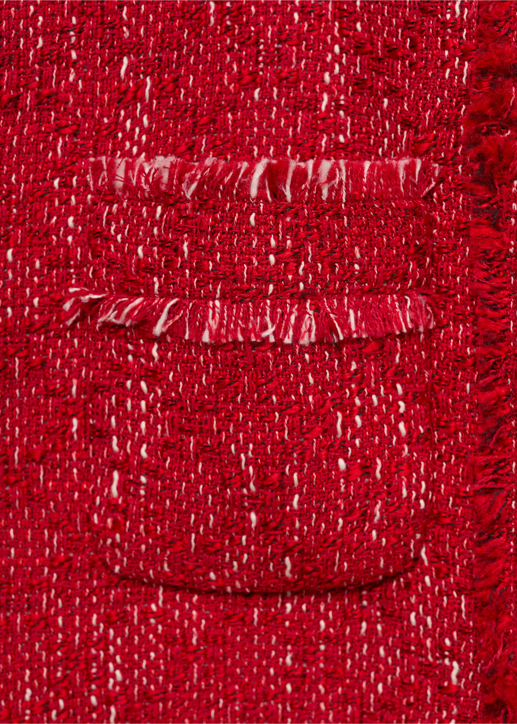 Veste tweed bords effilochés - Détail de l'article 0, Rouge. Ref: 17054147-00.