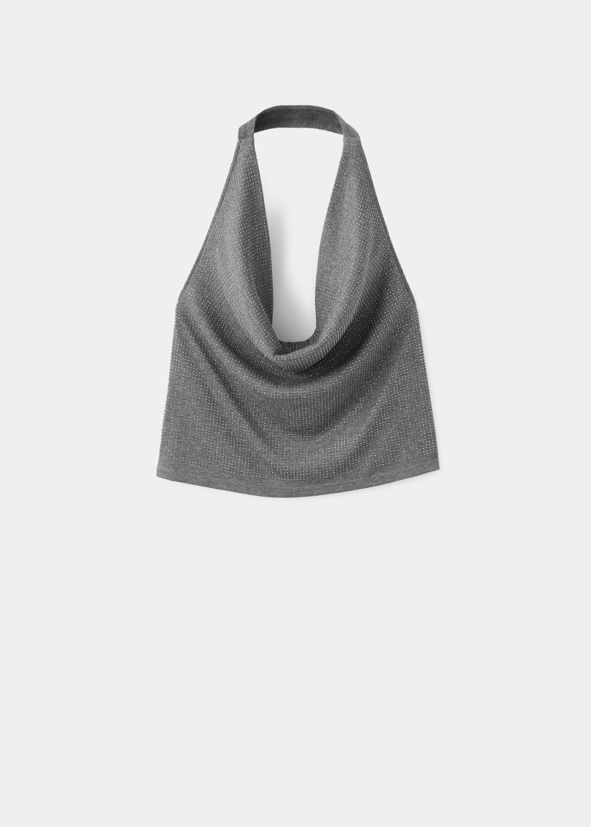Draped neck rhinestone top - Article without model