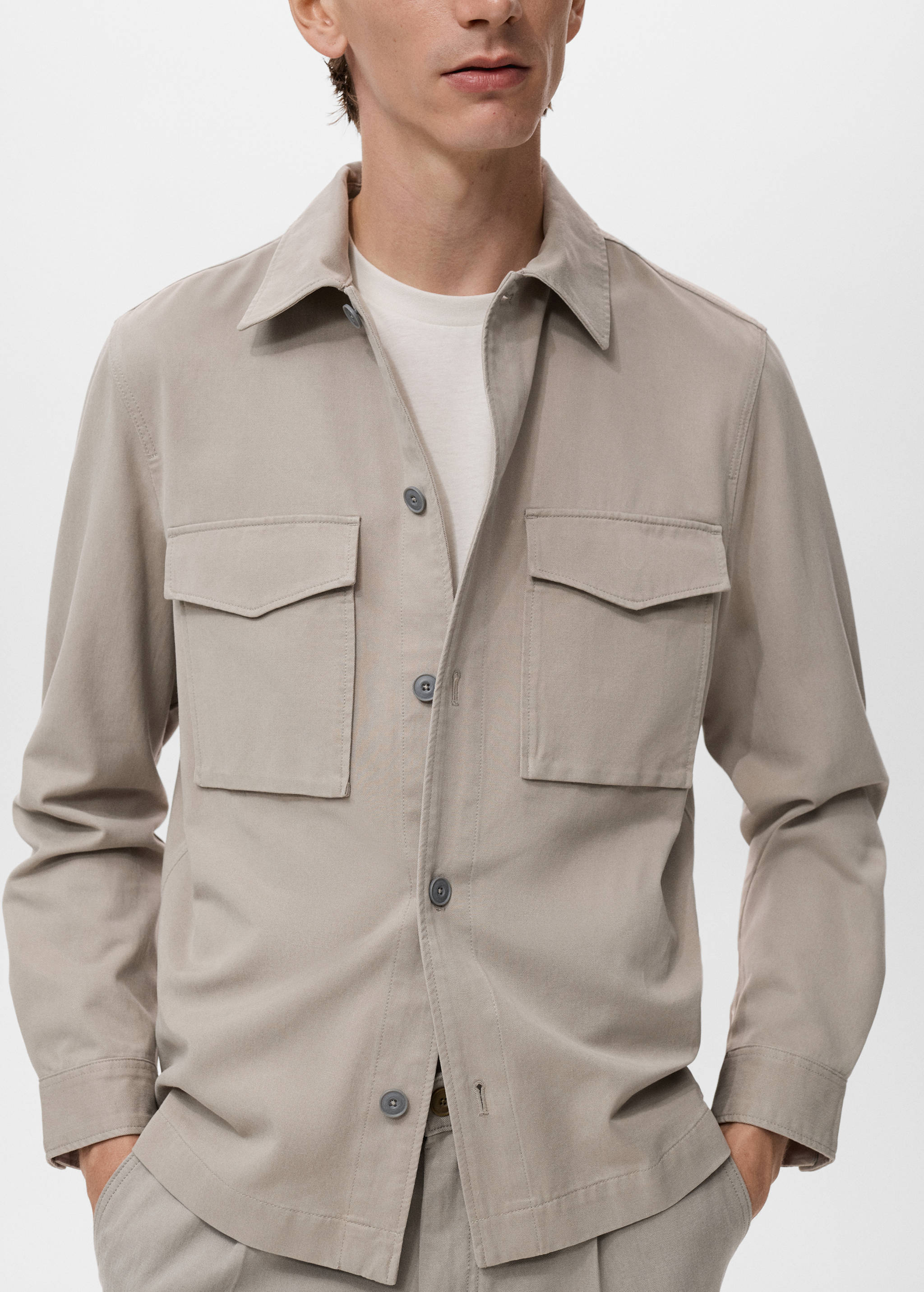 Lyocell cotton jacket with pockets - Details of the article 6