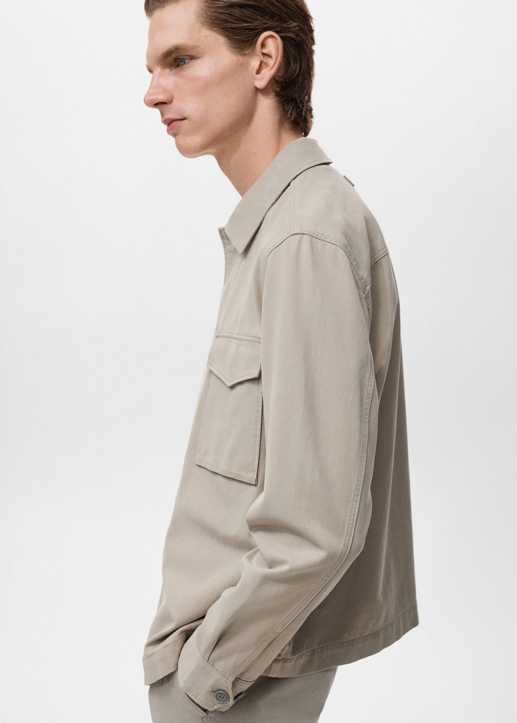 Lyocell cotton jacket with pockets - Details of the article 2