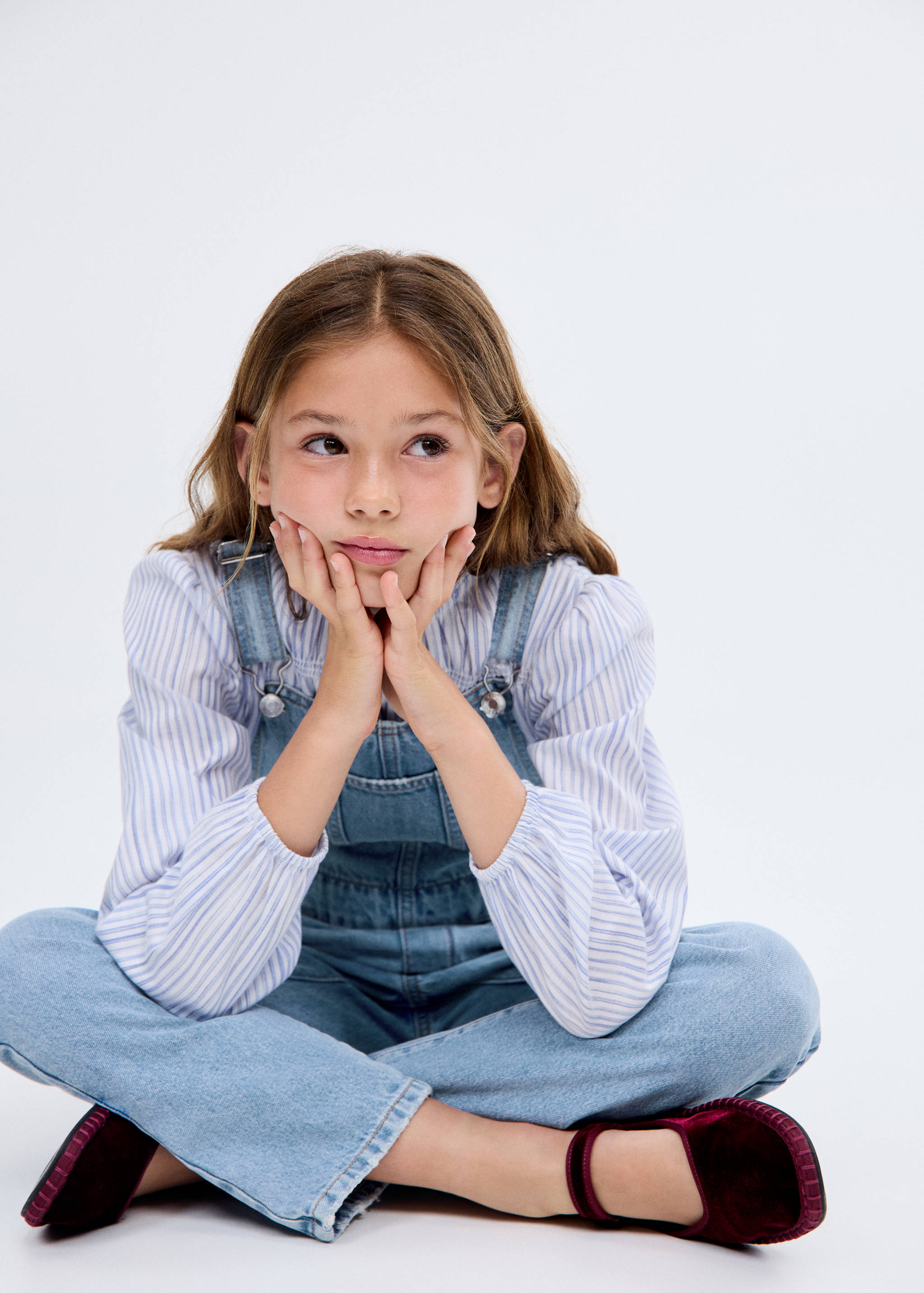 Long denim dungarees - Medium plane