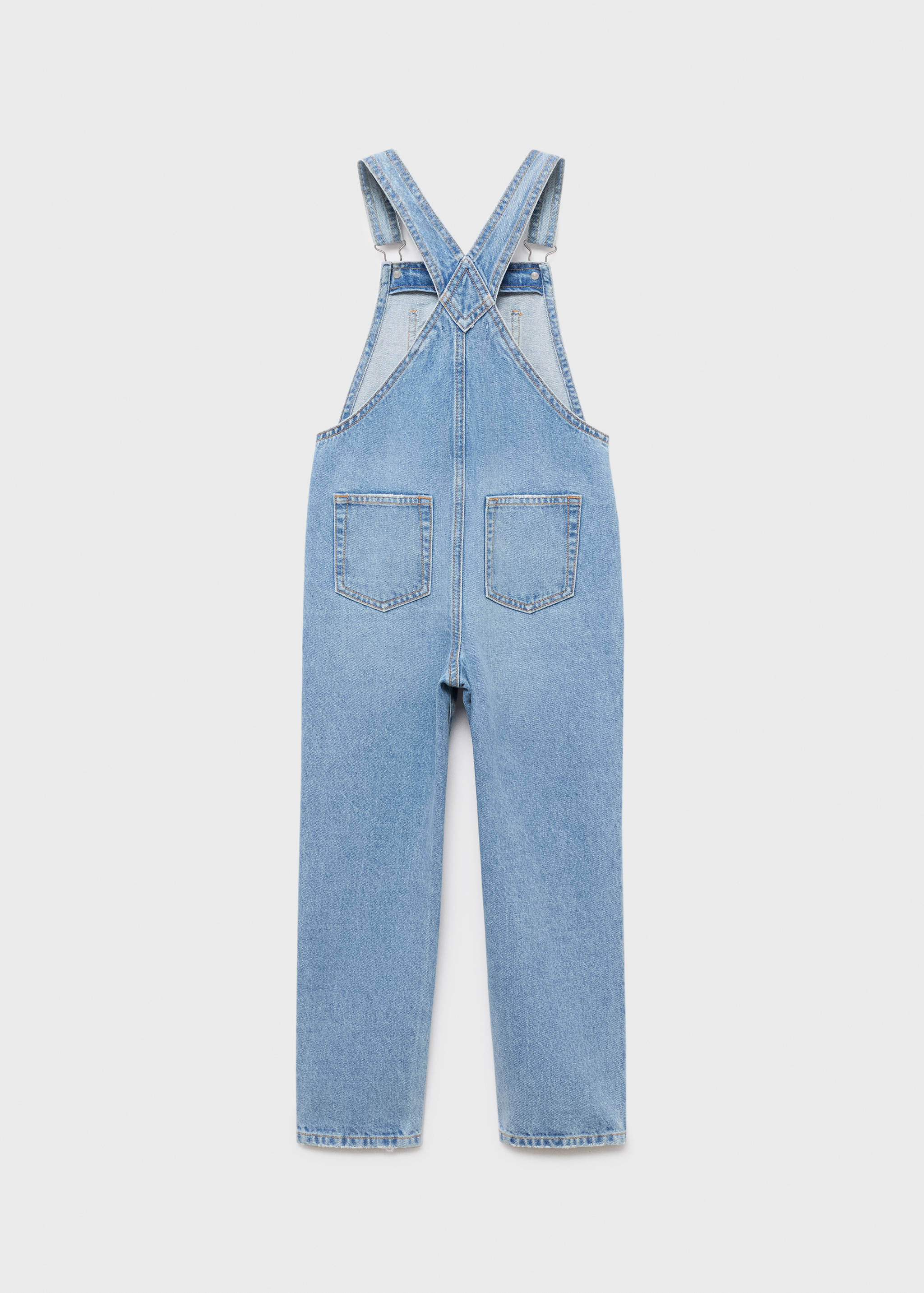 Long denim dungarees - Reverse of the article