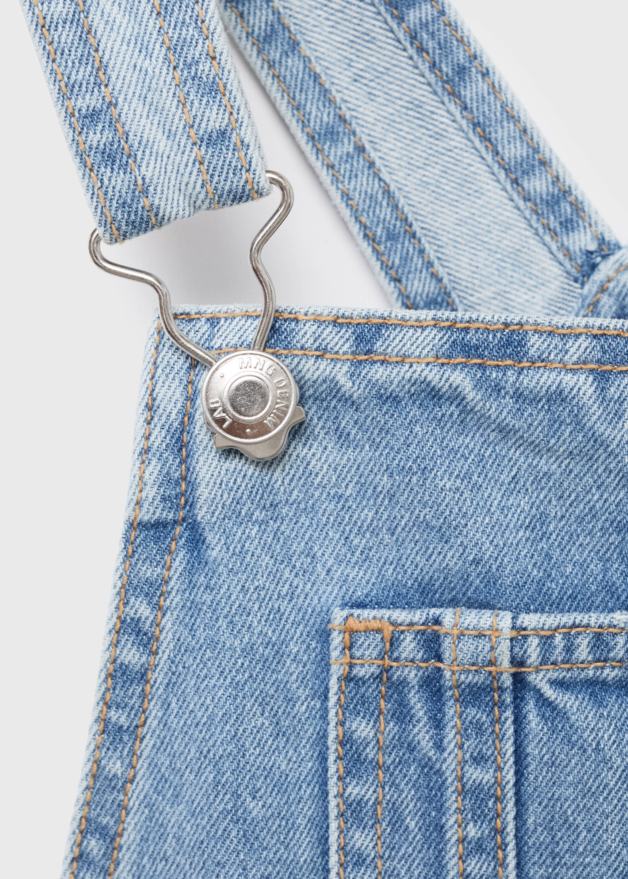 Long denim dungarees - Details of the article 8