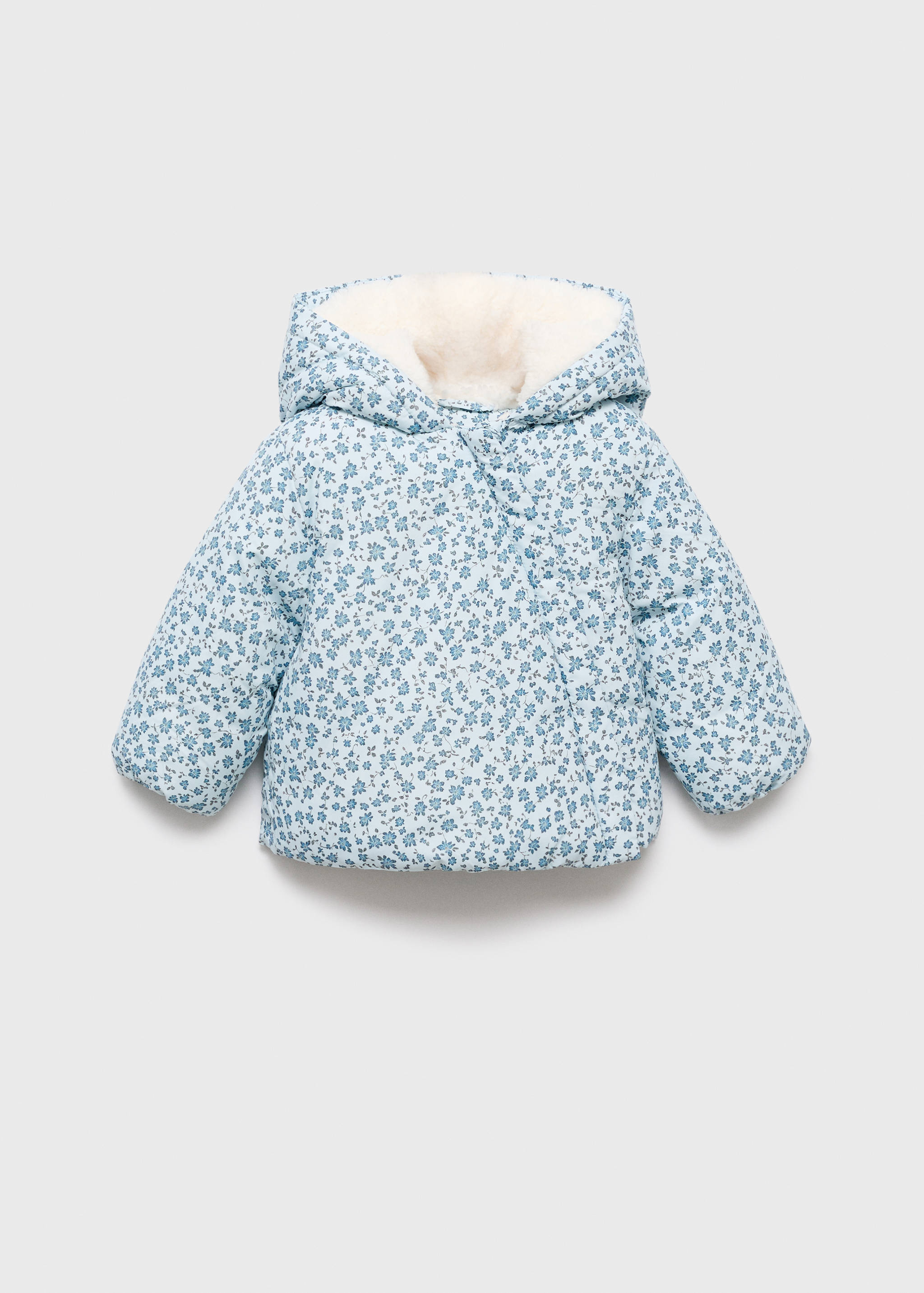 Fur-effect floral-print anorak - Article without model
