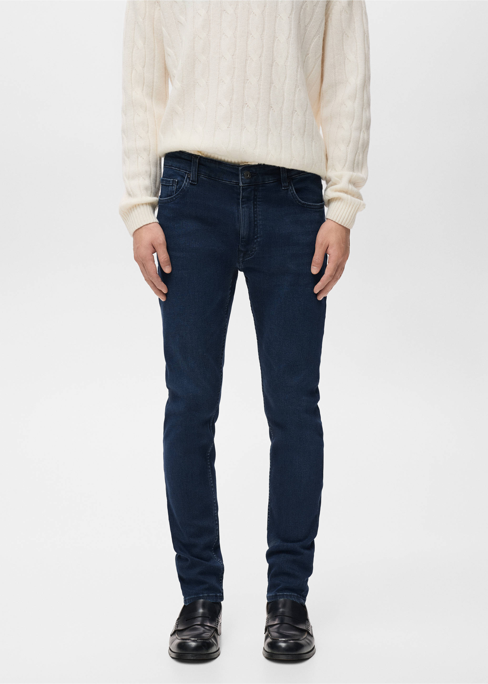 Jean Jude skinny-fit - Plan moyen, Bleu foncé intense. Ref: 17054409-00.