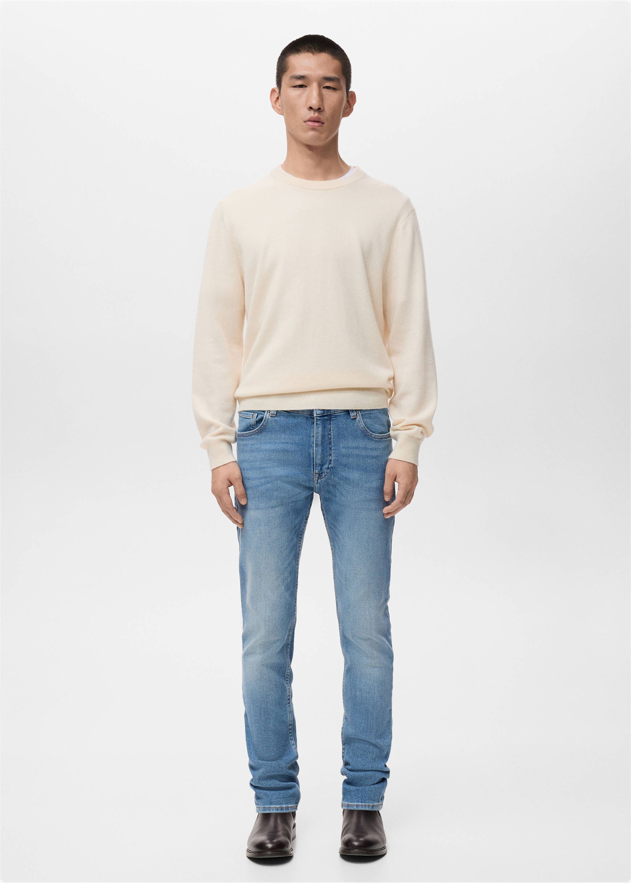 Jean Jude skinny-fit - Plan général, Bleu moyen. Ref: 17054410-00.