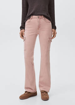 Studded skinny cargo jeans — Pastel Pink 1