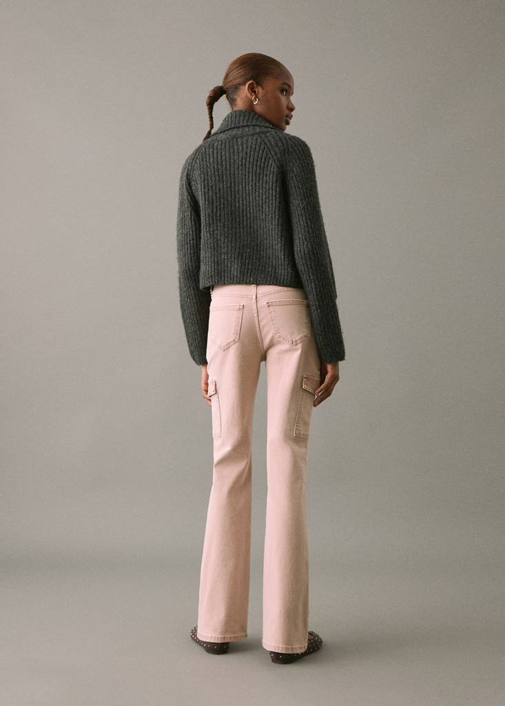 Studded skinny cargo jeans — Pastel Pink
