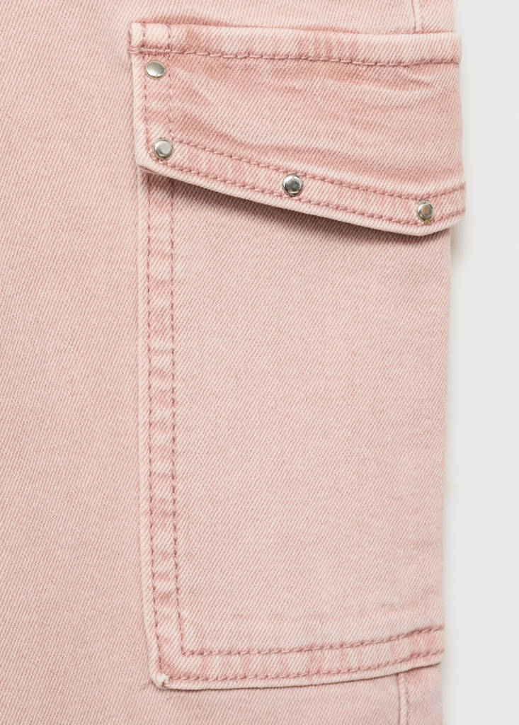 Studded skinny cargo jeans — Pastel Pink