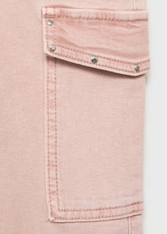 Studded skinny cargo jeans — Pastel Pink 9