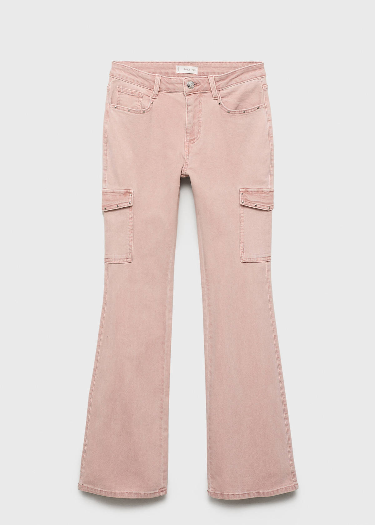 Studded skinny cargo jeans — Pastel Pink