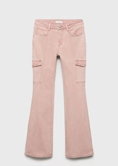 Studded skinny cargo jeans — Pastel Pink 3