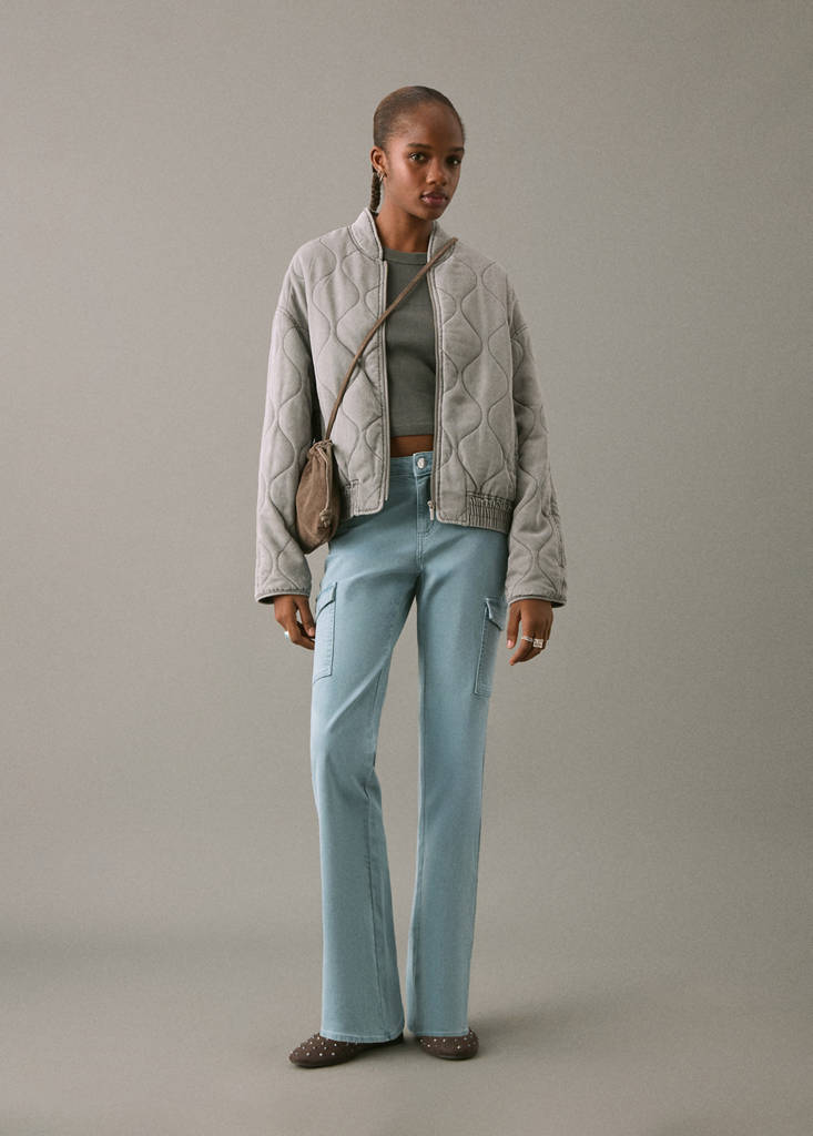 Flared cargo jeans — Blue