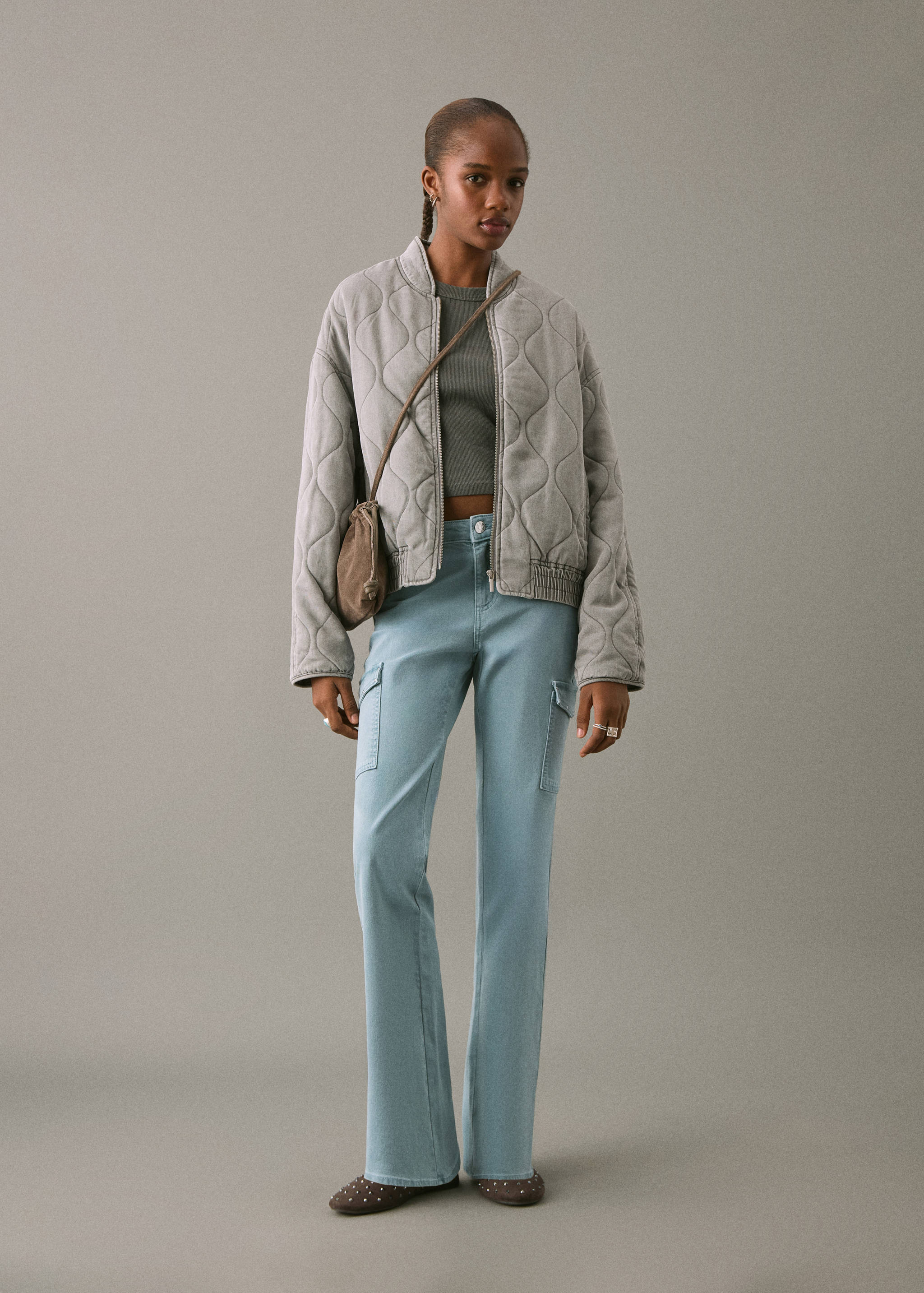 Flared cargo jeans - General plane