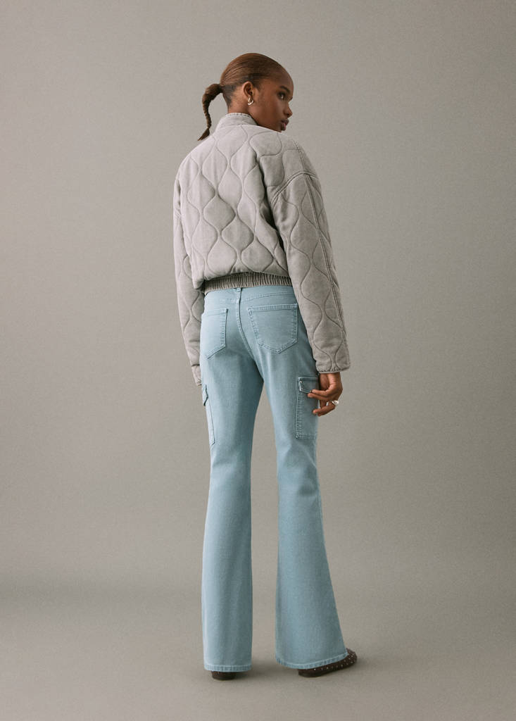 Flared cargo jeans — Blue