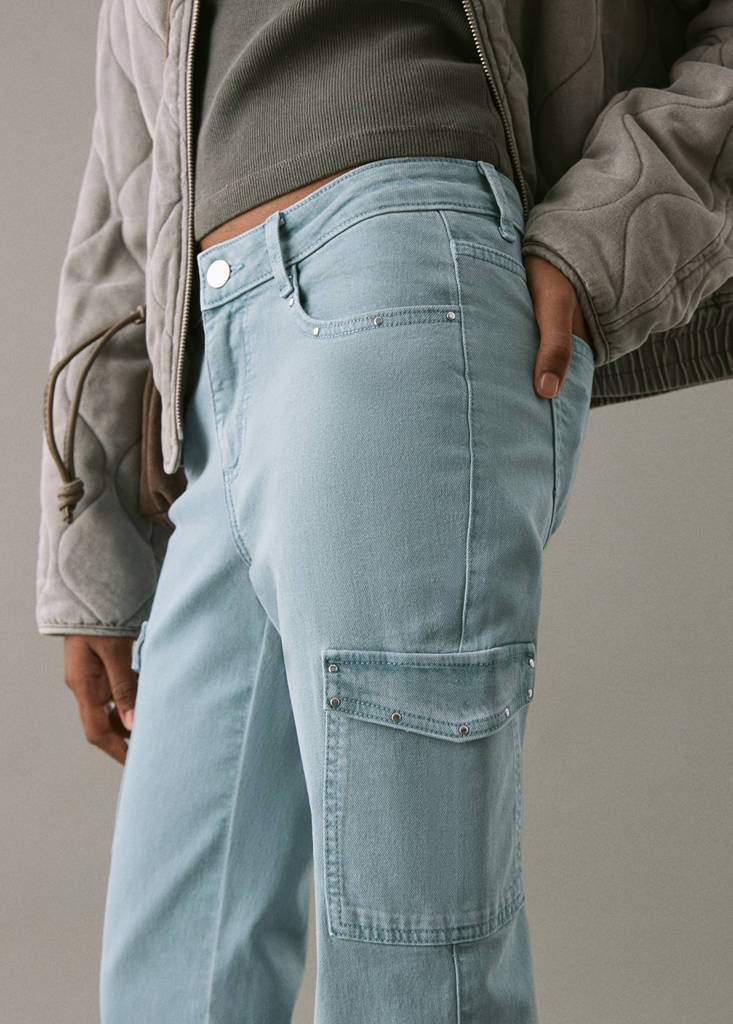 Flared cargo jeans — Blue