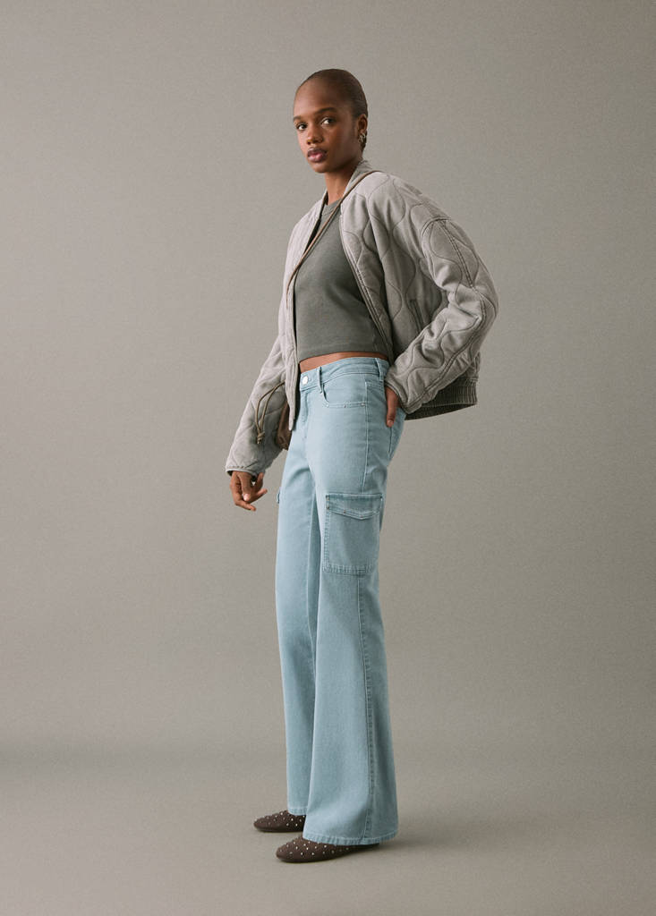 Flared cargo jeans — Blue