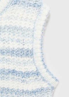 Striped knitted gilet — Sky Blue 3