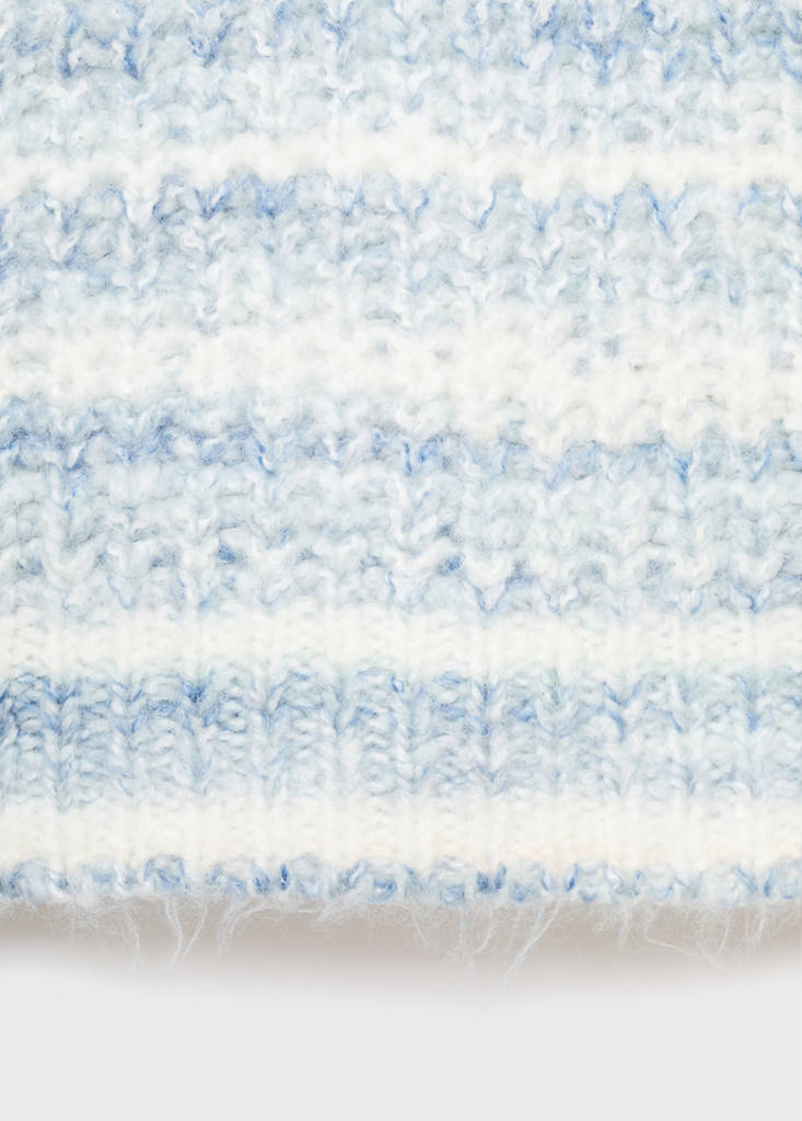 Striped knitted gilet — Sky Blue
