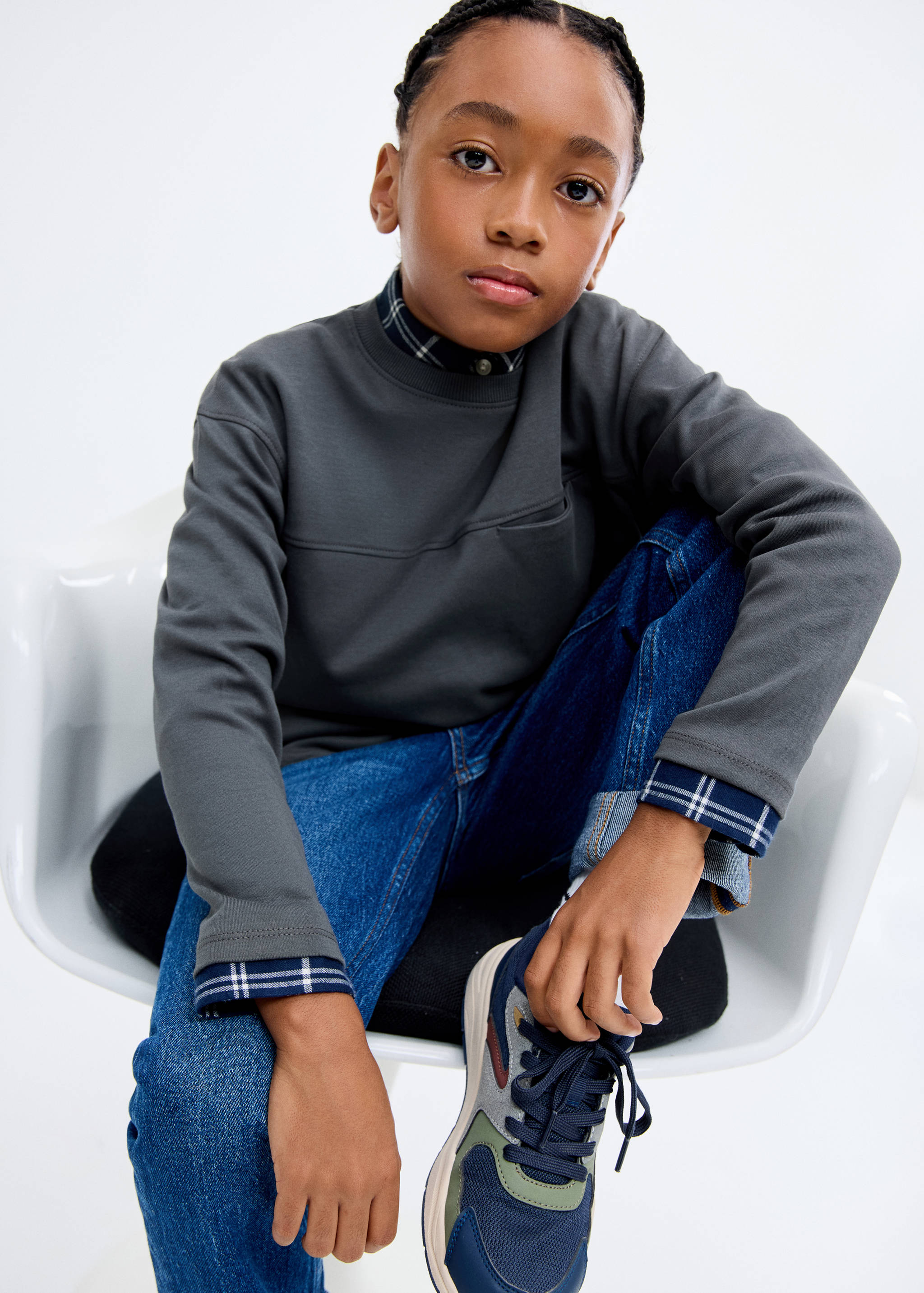 T-shirt with pocket and seam detail - Medium plane