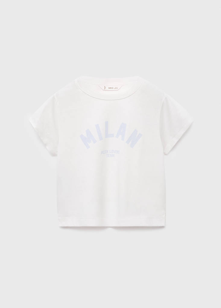 MANGO KIDS - T-shirt imprimé manches courtes blanc cassé - 9-10 ans - Fille