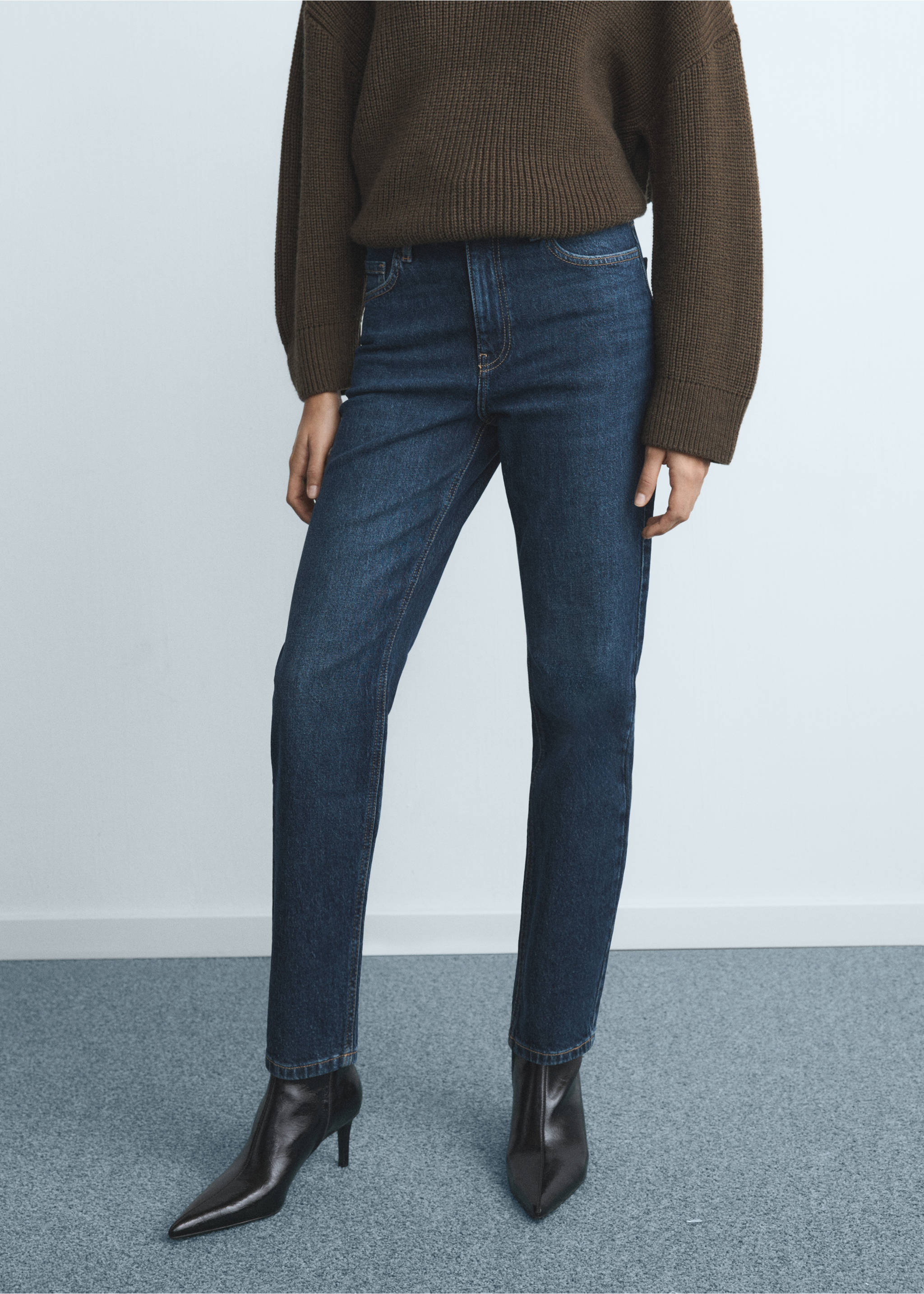 Jean Newmom confort taille haute - Plan moyen, Bleu foncé. Ref: 17054423-00.