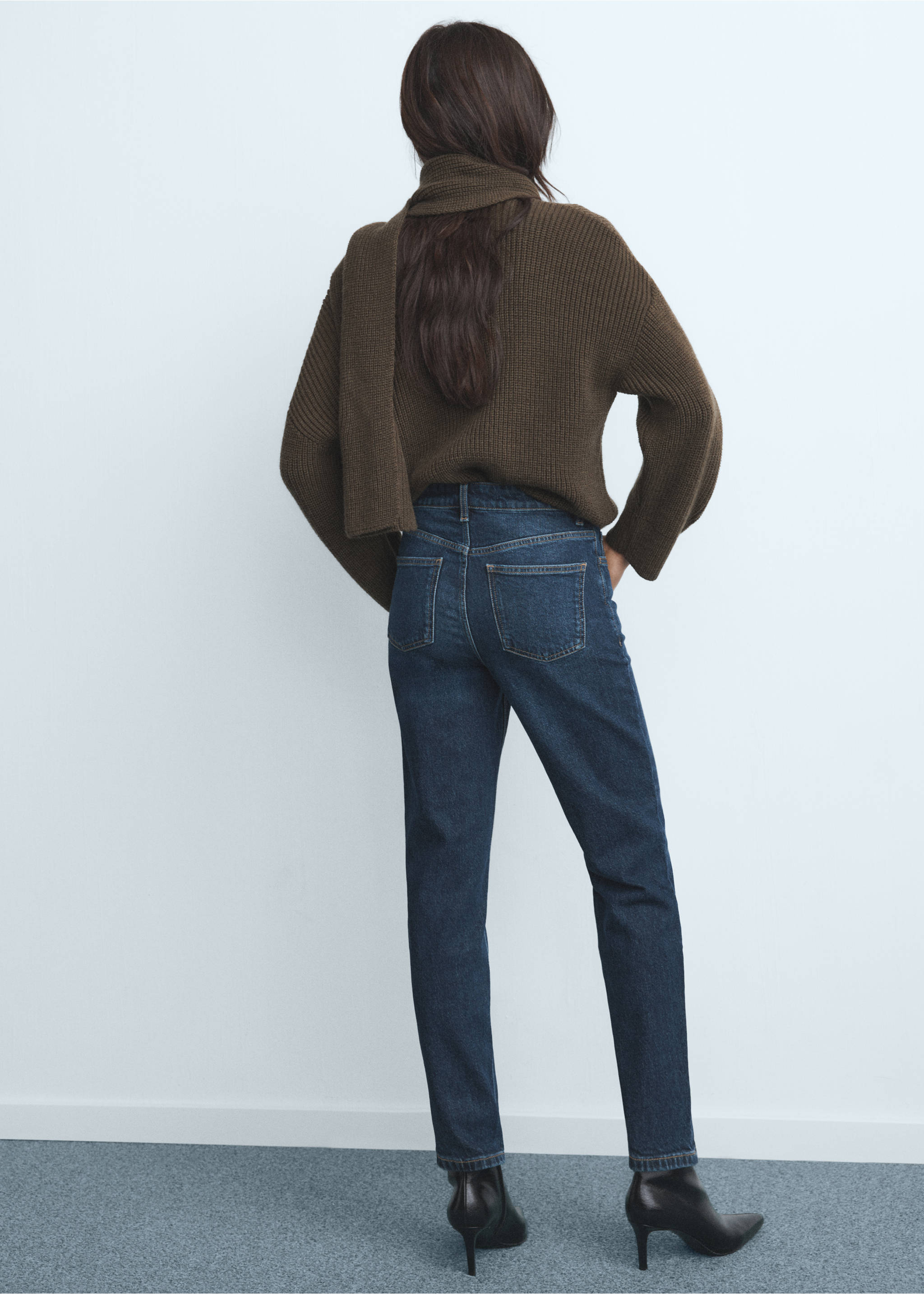 Jean Newmom confort taille haute - Verso de l’article, Bleu foncé. Ref: 17054423-00.