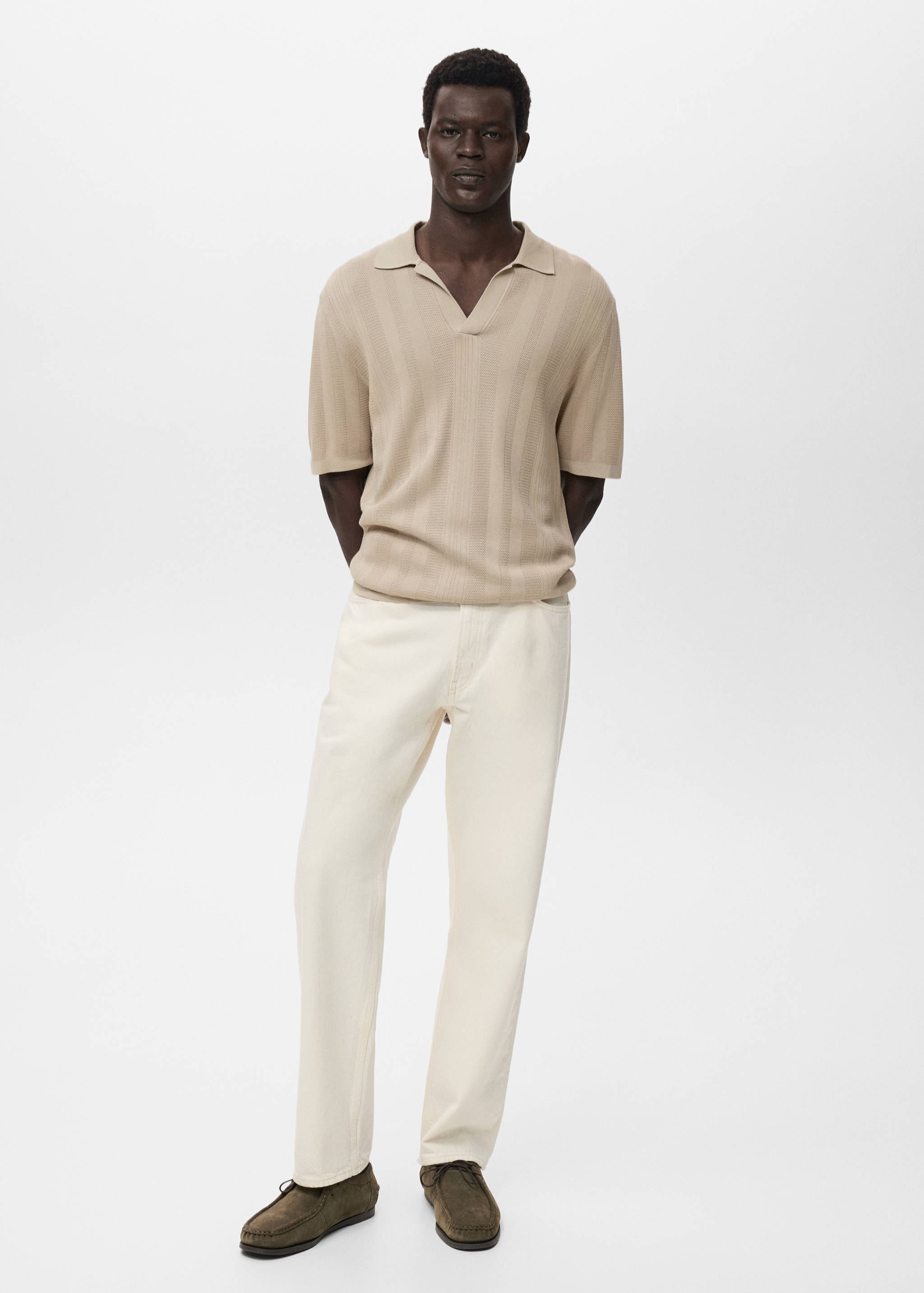 Polo maille côtelée - Plan général
