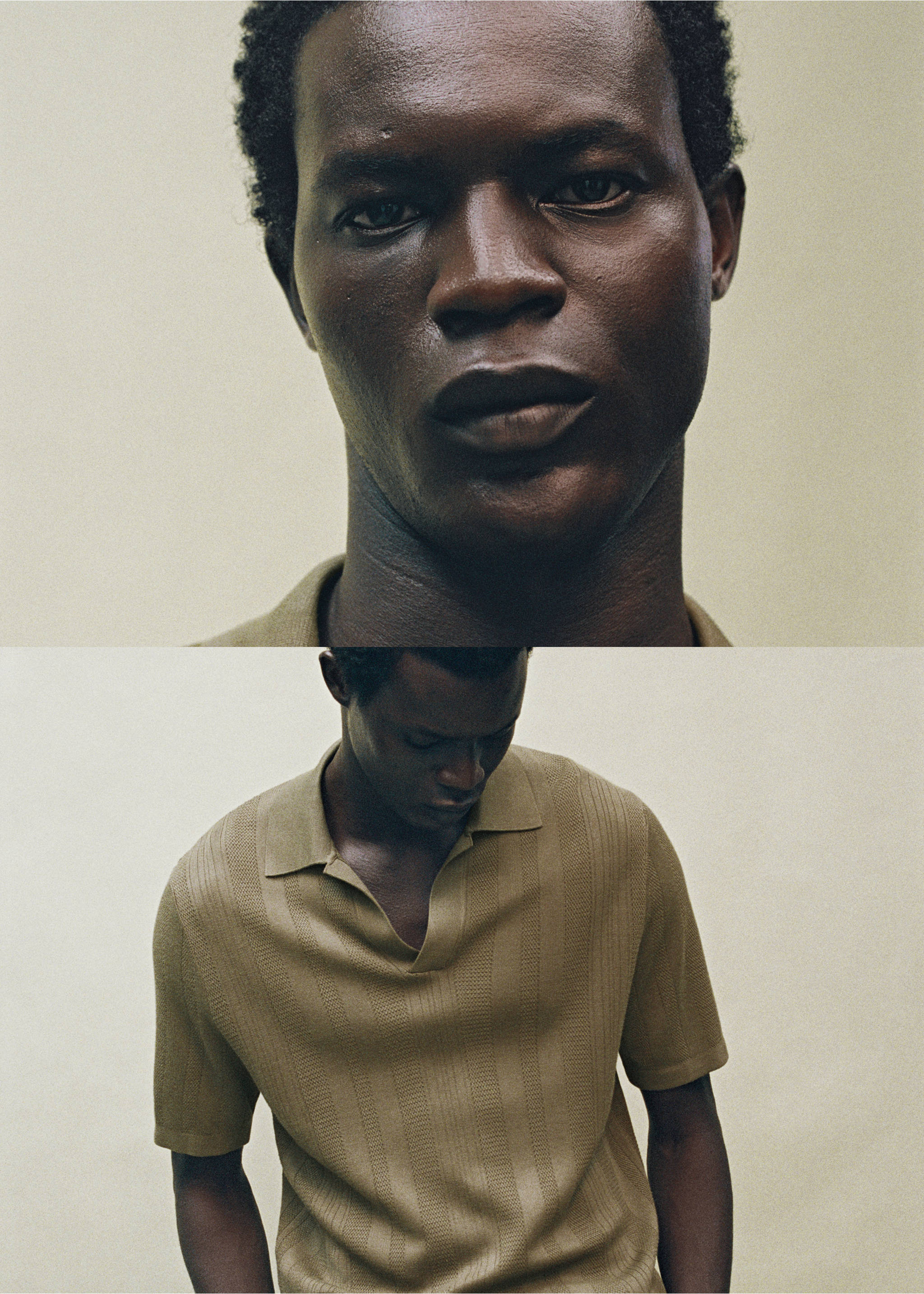 罗纹针织Polo衬衫 - null, 卡其. Ref: 17054424-00.