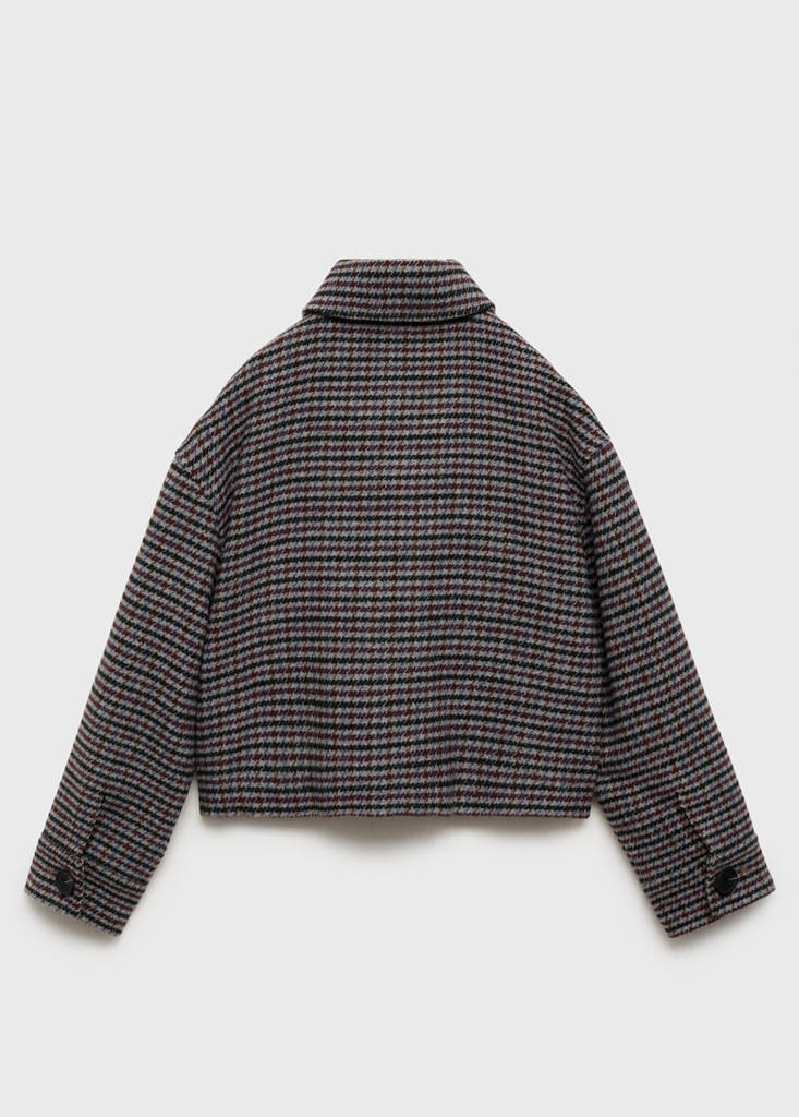 Tweed wool coat — Wine