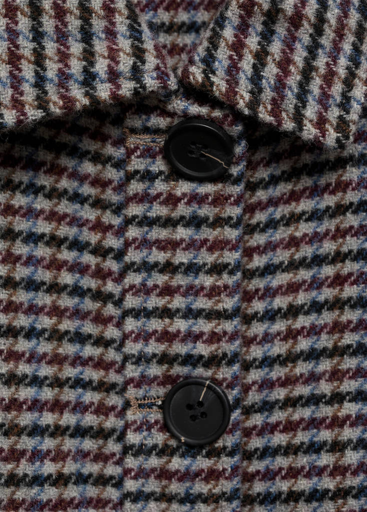Tweed wool coat — Wine