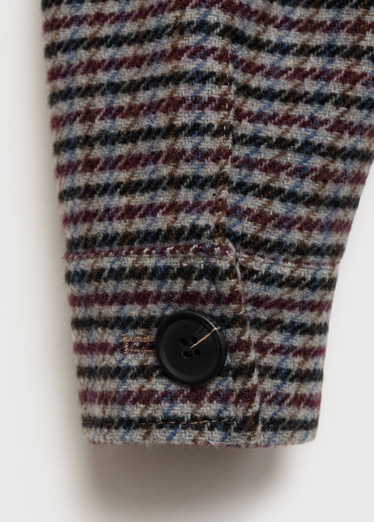 Tweed wool coat — Wine
