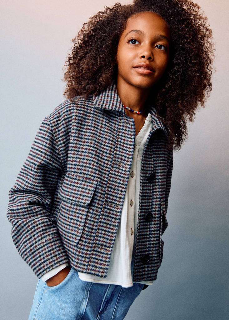 Tweed wool coat — Wine