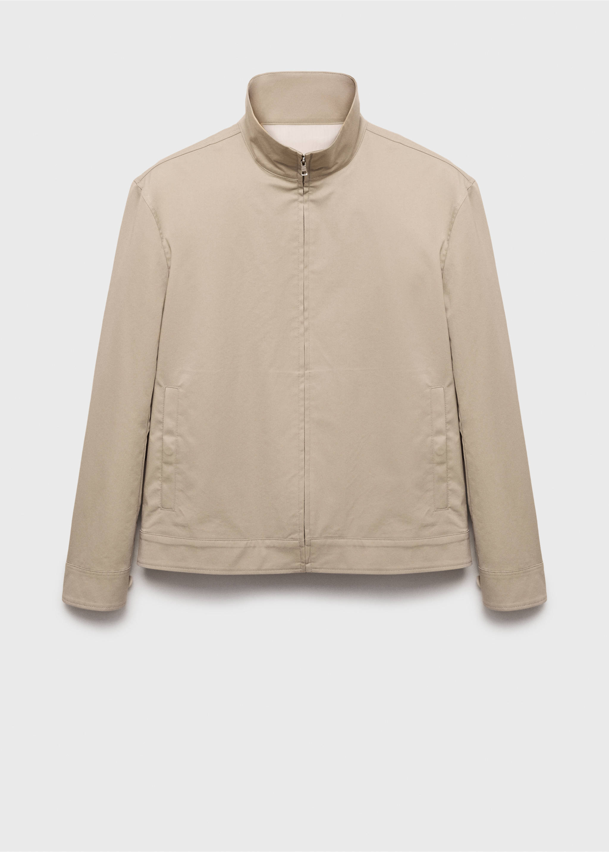 拉链棉质夹克 - null, 砂灰. Ref: 17054428-00.