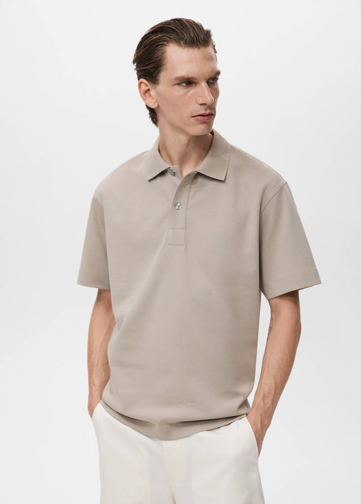 Relaxed-fit cotton polo — Light/Pastel Grey