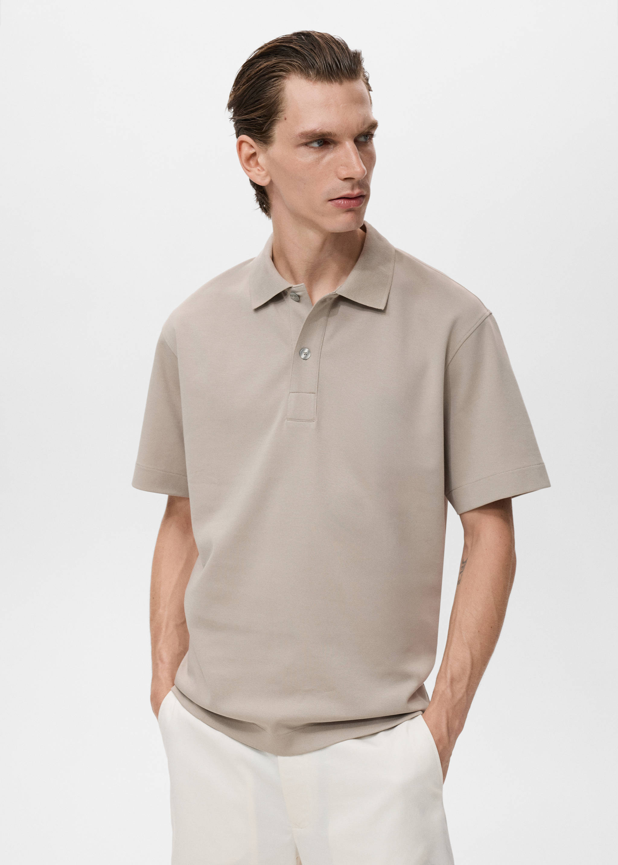 Relaxed-fit cotton polo - Medium plane