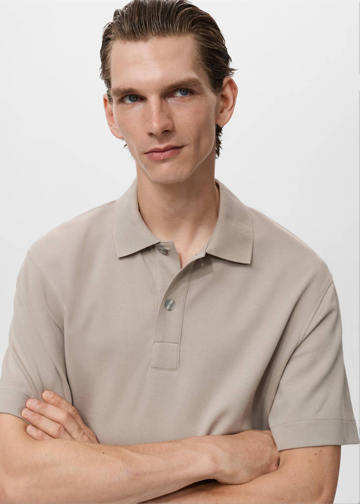 Relaxed-fit cotton polo — Light/Pastel Grey