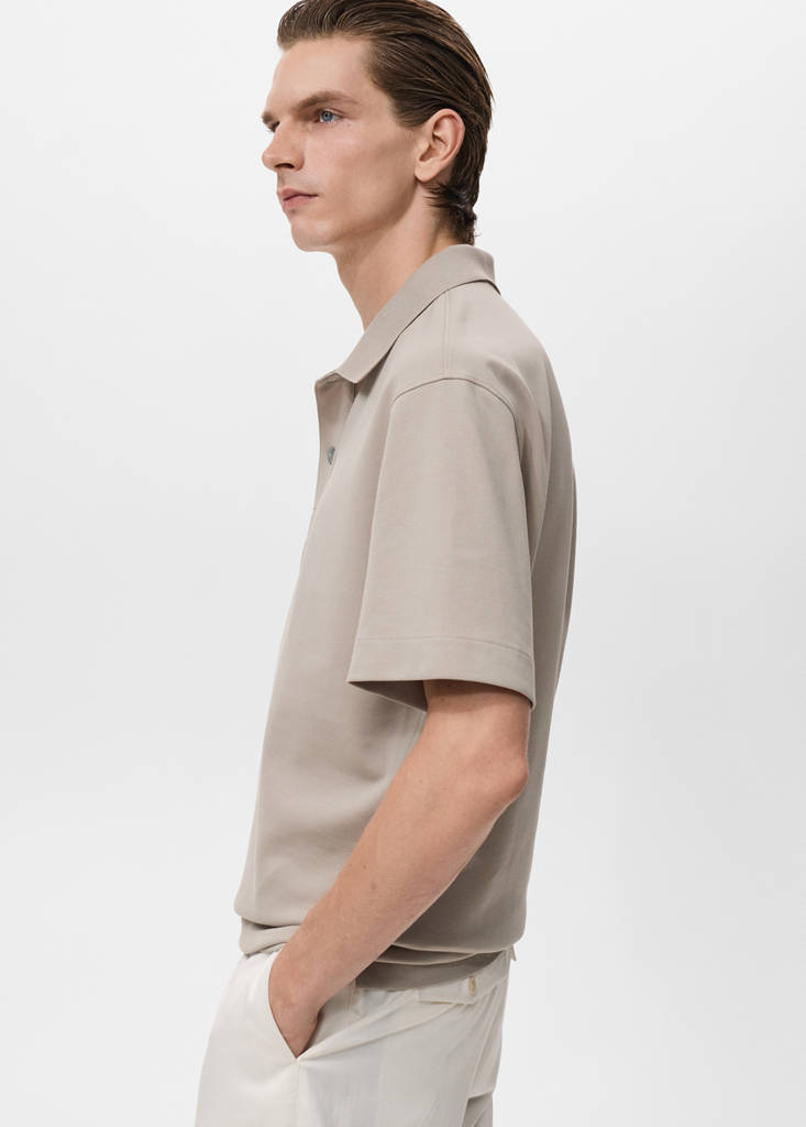 Relaxed-fit cotton polo — Light/Pastel Grey