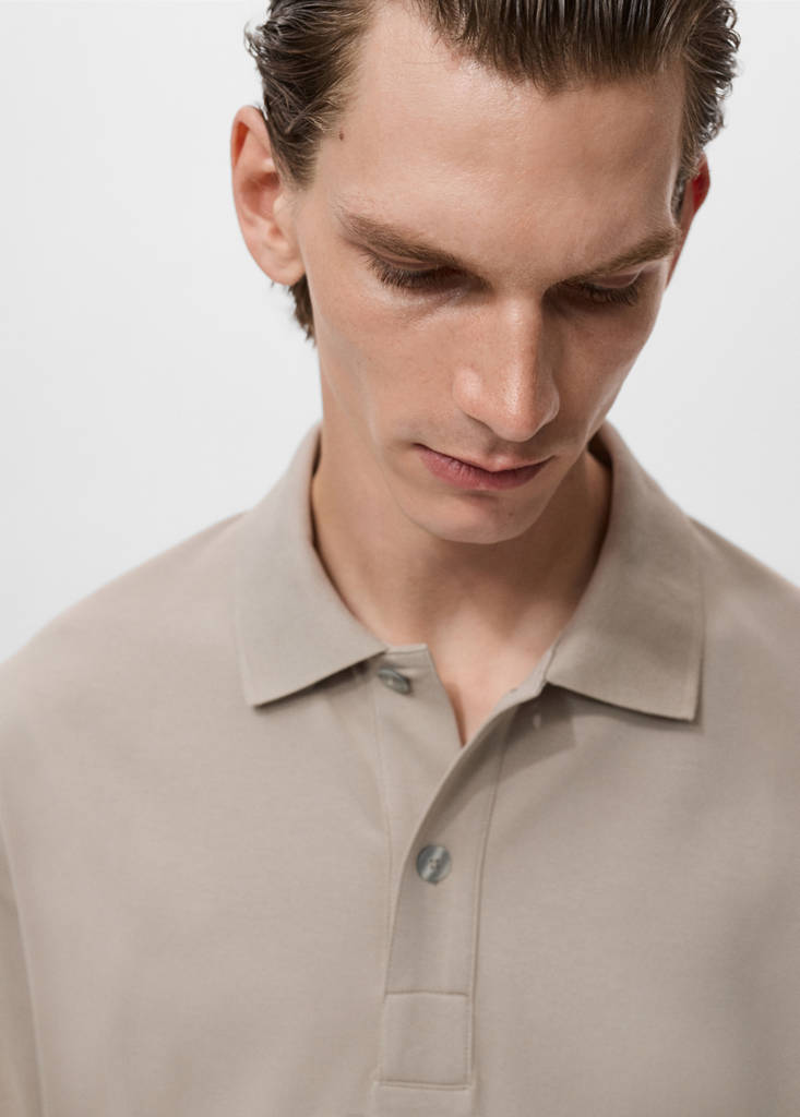 Relaxed-fit cotton polo — Light/Pastel Grey